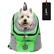 Sac de Transport Sac à Dos Bandoulière Respirant Porteur pour Chat Chien Vert