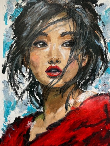 Geisha art original - geisha, femme