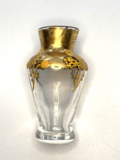 ANCIEN ET PETIT VASE EMAILLÉ  DORÉ SIGNÉ ART DECO HAUTEUR 5,5 CM