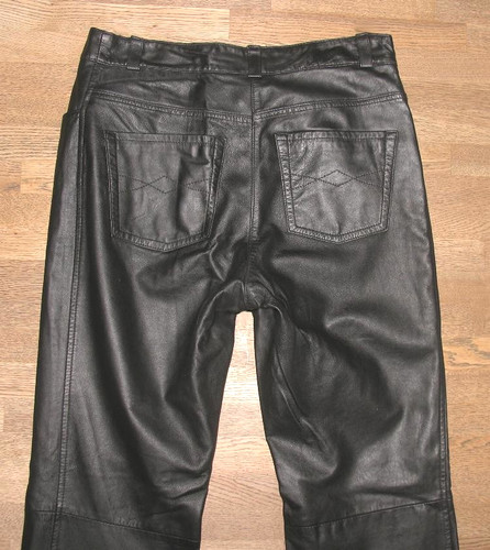 Jean cuir pour femme noir - jean,