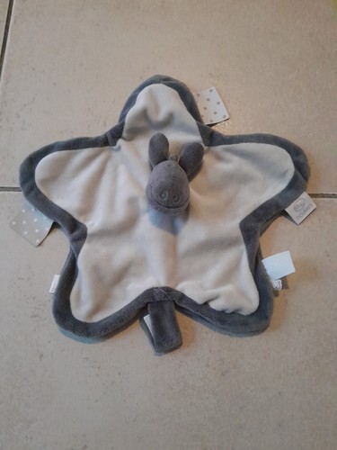 Doudou plat ane - plat, gris