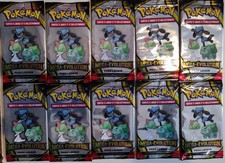 LOT DIX 10 BOOSTER DE CARTE POKEMON PACK LOISIR ECHANTILLON MÉGA-ÉVOLUTION