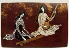 Panneau laqué, Asie, 2