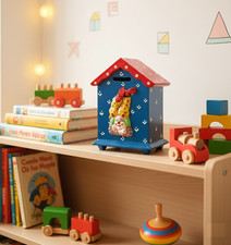 Tirelire en Bois Vintage Clown