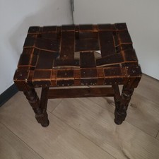 tabouret stool cuir brutaliste