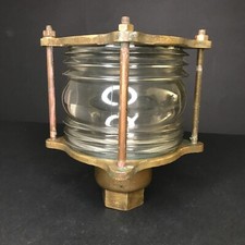 FANAL MARINE Bronze Verre Holophane Bretagne ancien vintage lanterne antique µ