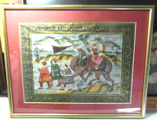 Très joli Tableau sur tissu ou soie - Peinture - Miniature - Inde, Iran autre MO