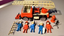 VX LOT PLAYMOBIL VINTAGE VEHICULE CAMION SAPEUR POMPIER  GRANDE ECHELLE 3236