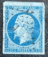 TRES BEAU TIMBRE CLASSIQUE 20 c Bleu Empire N°14A type I