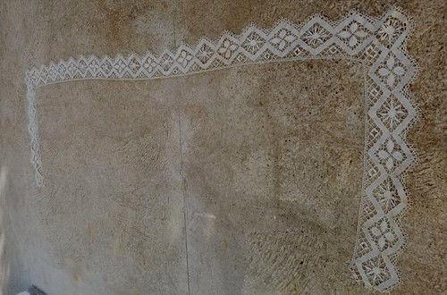 Ancienne dentelle coton faite