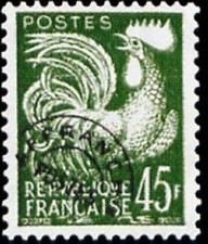 FRANCE STAMP TIMBRE PREOBLITERE YVERT N° 117 "TYPE COQ GAULOIS 45F " NEUF (x) TB