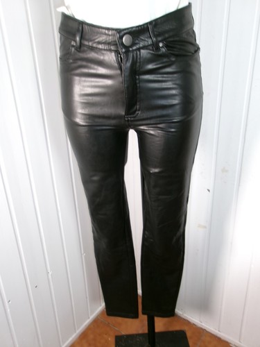 Pantalon simili cuir - , noir