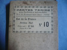 Cartes Taride Entoilée  Pour Cyclistes et Automobiles  EST DE LA FRANCE  N° 10