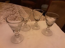4 VERRES DE BAR ANCIENS EPAIS