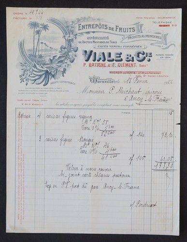 Facture 1922 marseille - 1922,