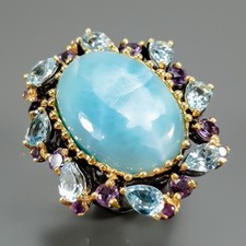 Bague Larimar Naturel Fait