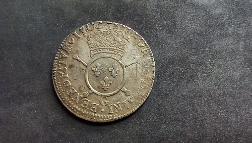Ecu argent louis xiv - louis, aux