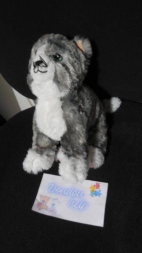 Doudou peluche chat - peluche, blanc