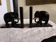 Paire de serre éléphant en Ébène ART DECO