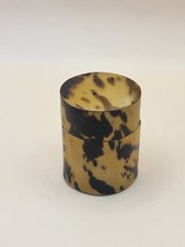 Petite boîte ronde vintage – aspect écaille – décor brun et miel