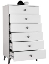 Commode blanche BDW avec 6