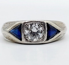 Bague art deco or blanc 18k