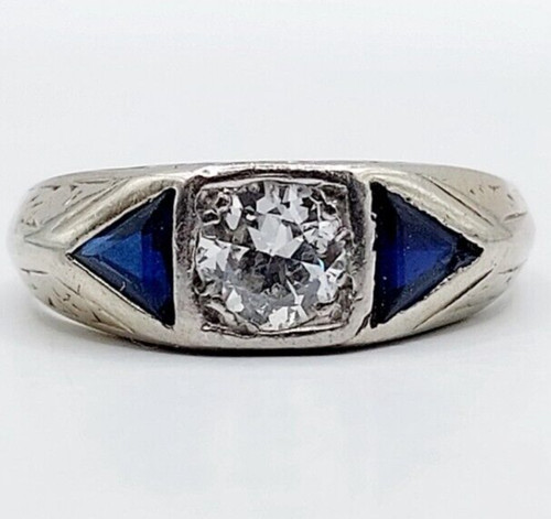 Bague art deco blanc - bague,