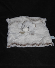 ?Doudou plat ours blanc beige marron chiné BABY'NAT BABYNAT BN051 Flocons NEUF