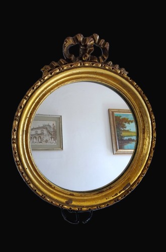 Ancien miroir bois sculpté - miroir,