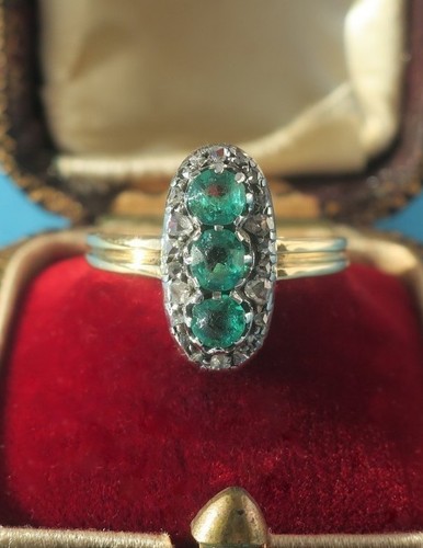 Bague marquise xixe pierres - xixe,