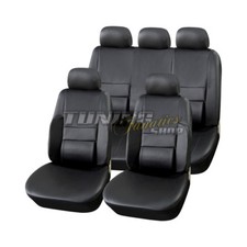 Premium Simili Cuir Housse de Siège Voiture Noir Lordose pour Beaucoup Véhicules