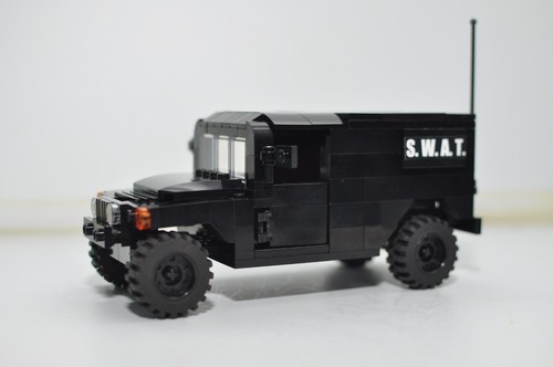 Custom black police swat truck - swat,