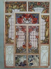 ART NOUVEAU VITRAIL GRAVURE