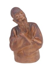 BUSTE de Sage Chinois Chine GASTON HAUCHECORNE éd. SUSSE STATUE TERRE CUITE