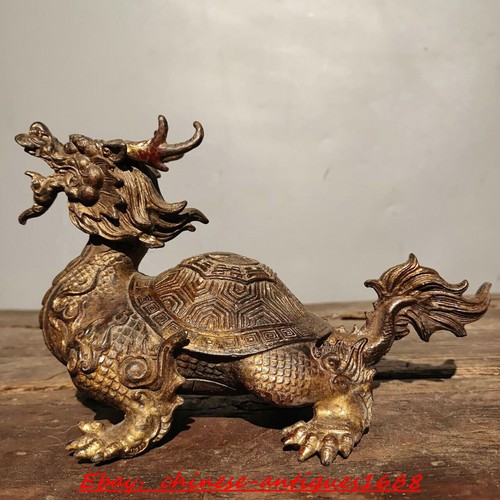 Old chinese bronze gilt feng - gilt,