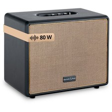 Enceinte Haut-Parleur Bluetooth Retro Vintage Géant Stéréo USB AUX Mp3 Cuir Noir