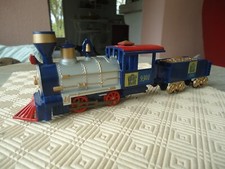 LOCOMOTIVE VAPEUR TRAIN A PILE ROYAL BLUES PLASTIQUE POUR ENFANT