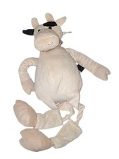 Grande peluche Doudou Vache beige foulard rayures 70 cm Playkids