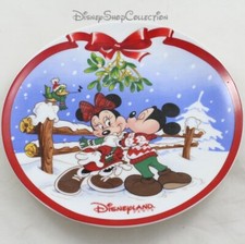 Assiette décorative à suspendre DISNEYLAND PARIS Mickey et Minnie Noël Disney
