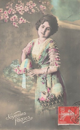 Easter woman elegant basket - woman,