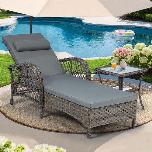 Outdoor wicker chaise - outdoor, lounge