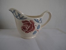 SAUCIER FAÏENCE BADONVILLIER DEMI PORCELAINE ,MODELE DE ROSE & CARREAUX. RARE ++
