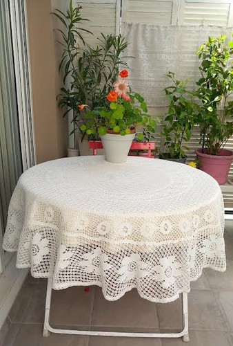 Nappe ronde dentelle coton - ronde,