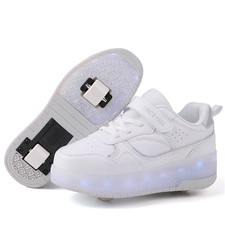 Chaussure a Roulette pour garçons et Filles Basket Lumineuse Roller Retractab...