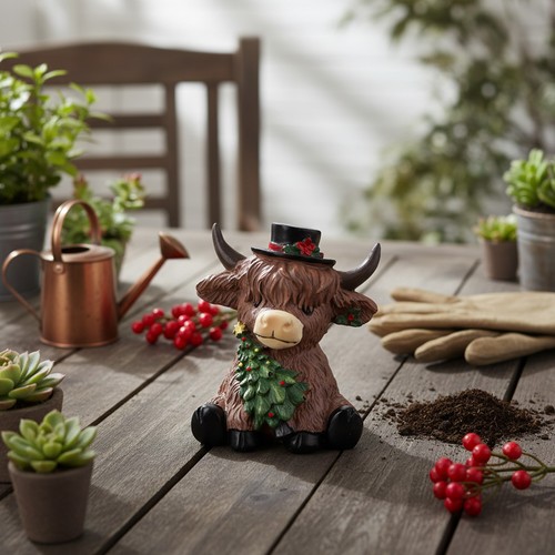 Figurine vache rustique - , en