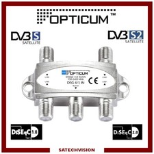Commutateur DiSEqC 4/1 Opticum, 4 Entrées Satellites 1 Sortie Récepteur HD 3D 4K