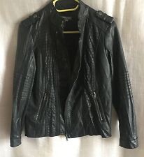 BEAU BLOUSON NOIR SIMILI CUIR MARQUE GALERIES LAFAYETTES KID'S GRAFFITI 10 ANS 