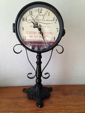 superbe Horloge Look Rétro Double Face deux cadrans  sur pied fer forgé Pendule