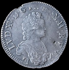 Écu Vertugadin LOUIS 15 1715