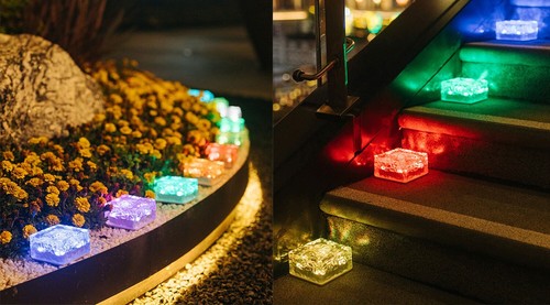 Pcs solar powered led rgb - powered,